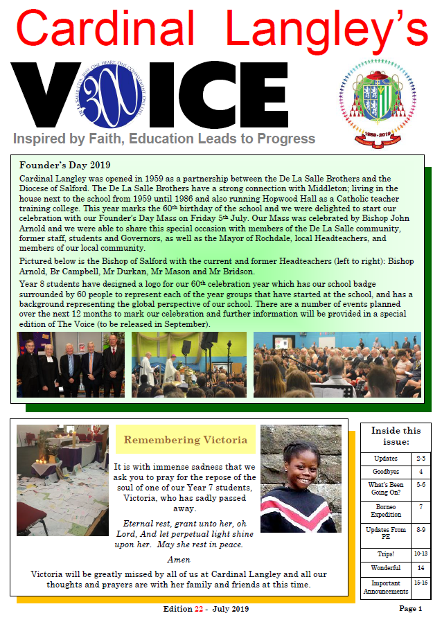 The Voice Edition 22 July 2019 - Cardinal Langley RC High School